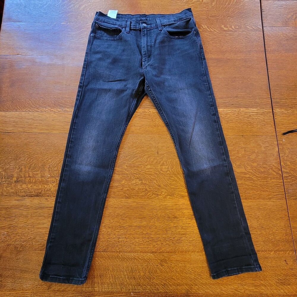 Levi's 512 Slim Fit Black Stretch Men's Jeans 5-Pocket Design Denim